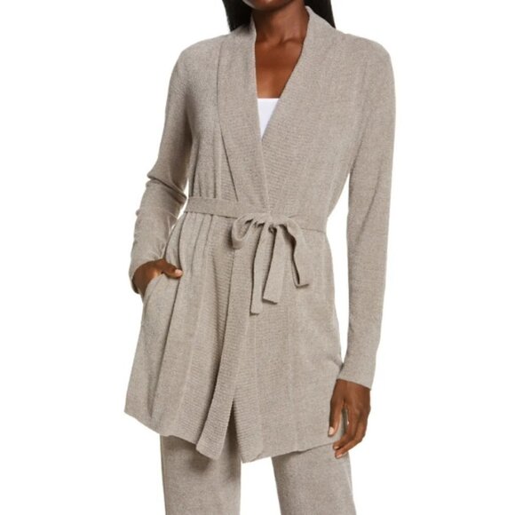 💕BAREFOOT DREAMS💕 CozyChic Drape Rib Cardigan Ultra Lite Beach Rock XL - Picture 4 of 15